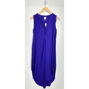 Cupio Dress Womens High Low Sleeveless V Neck Purple Size Small NWT